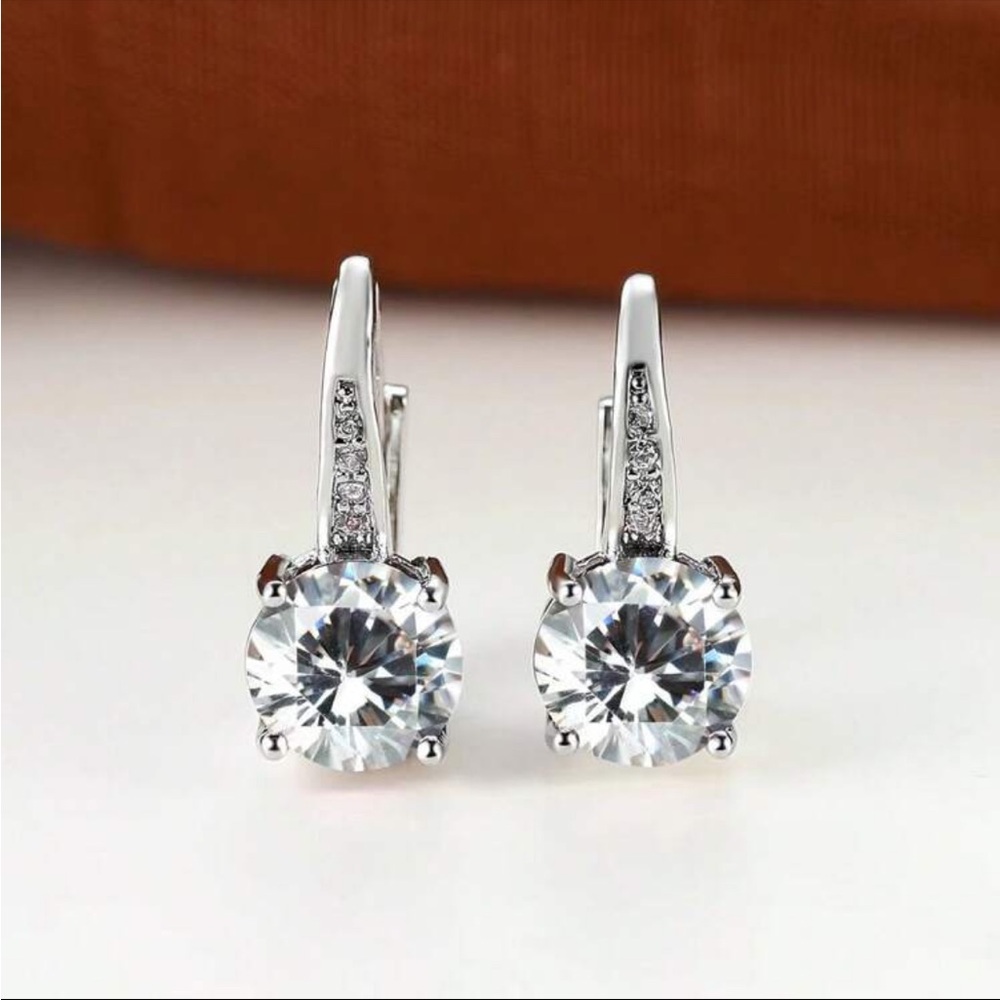 Elegant Silver Crystal Earrings